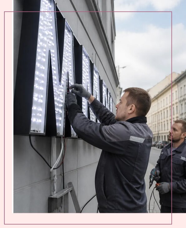 Изготовление и монтаж светодиодных LED вывесок в Ачинске