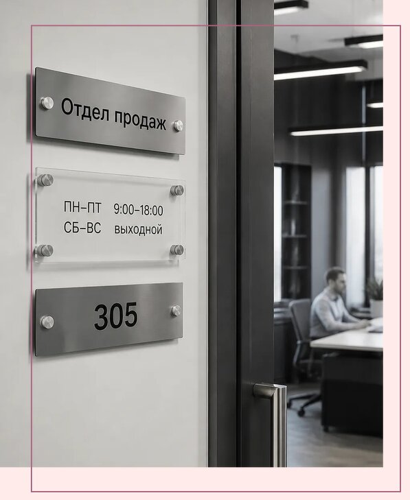 Офисные таблички на дверь в Ачинске по цене от 4964 р. | Аванза-Чнс